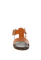 AVAH-Shayla Leather Open Toe Fisherman Sandals-Tan