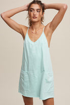 AVAH Active Essential V-Neck Sleeveless Mini Dress-Mint