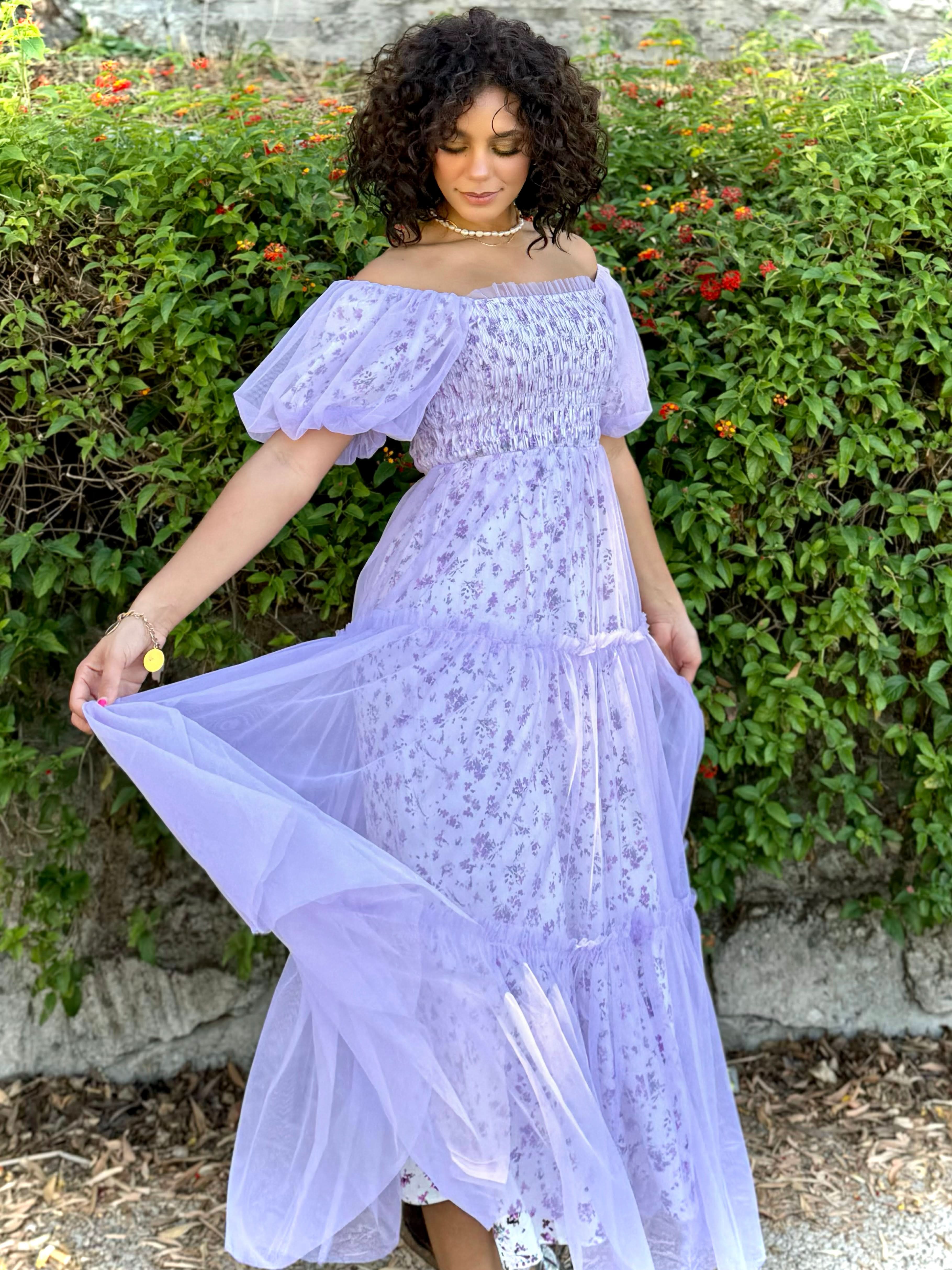 Elegant Essence Floral Mesh Maxi Dress
