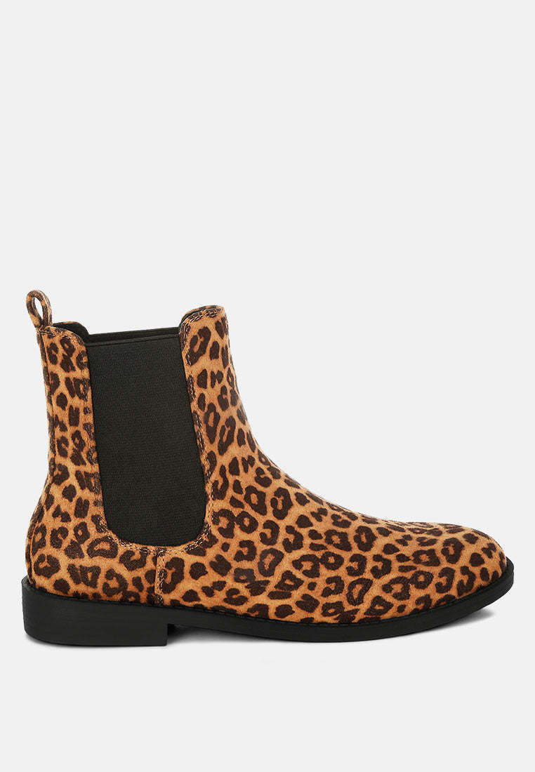 Leopard print Chelsea boot on a white background