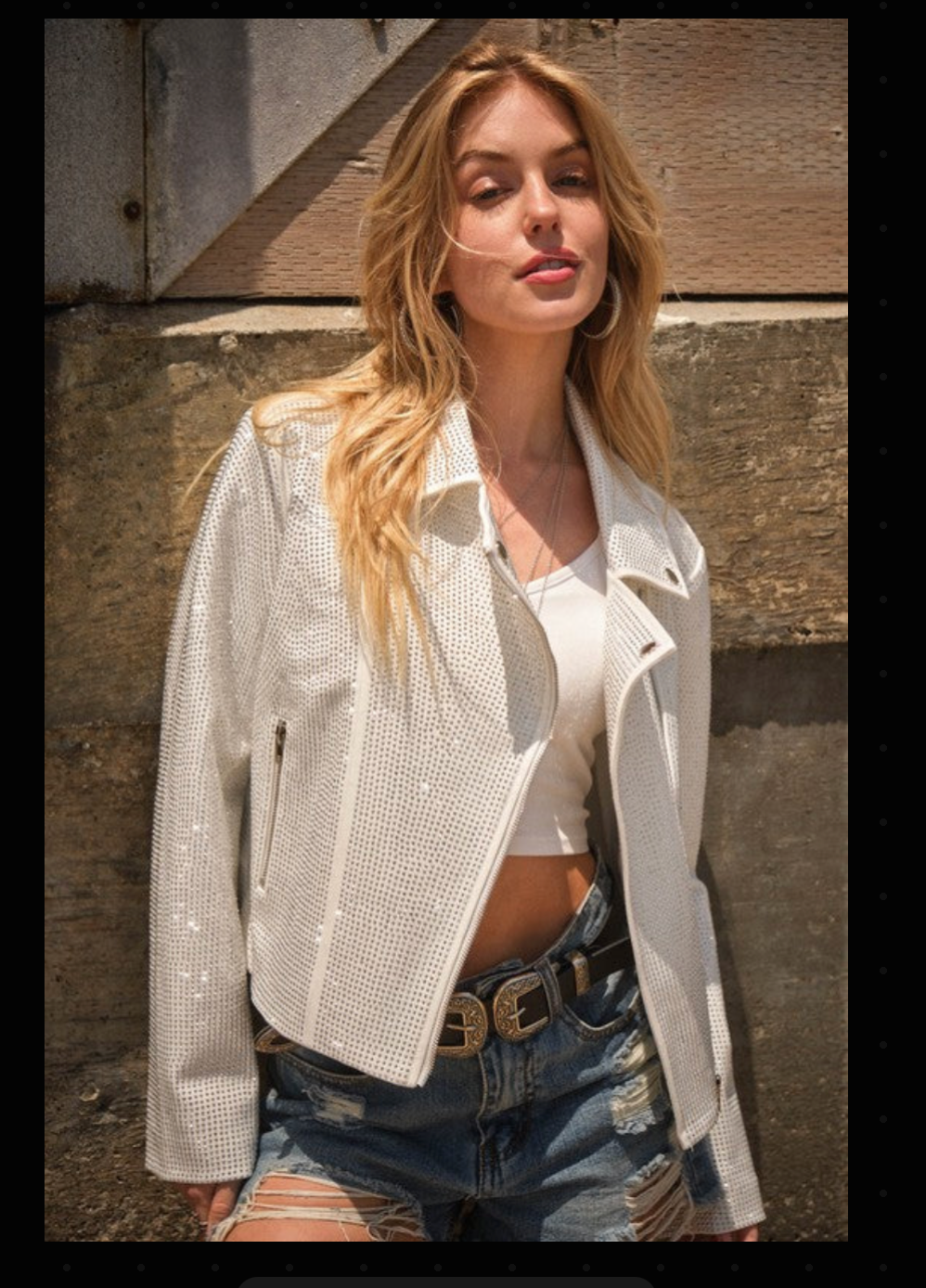 Allegra Monochrome Moto Jacket
