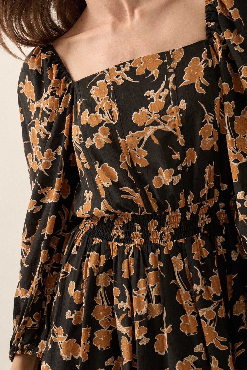 Autumn-Whispers-Square-Neck-Floral-Mini-Dress-Black-Rust-Floral-Avah