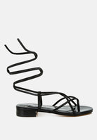 Babbity Rhinestone Embellished Lace-Up Sandals-6