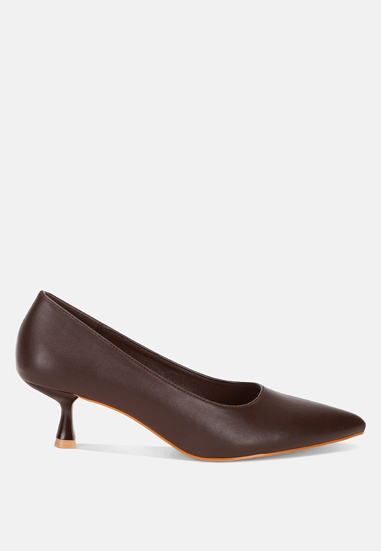 Sienna Pointed Toe Kitten Heel Pumps