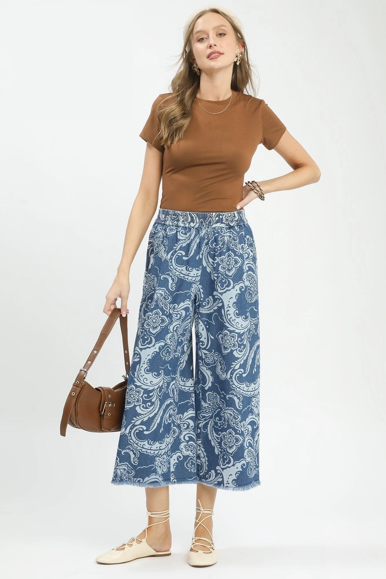 Bluebell Paisley Cropped Denim Pants