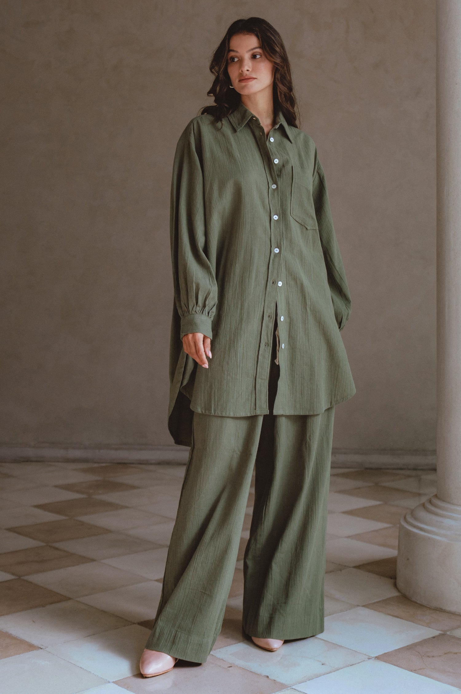 Calin Long Sleeve Oversized Shirt (Sale)