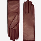 Pair of brown leather gloves on a white background