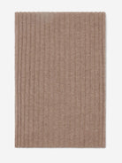 Brown textured cashmere knit on a white background
