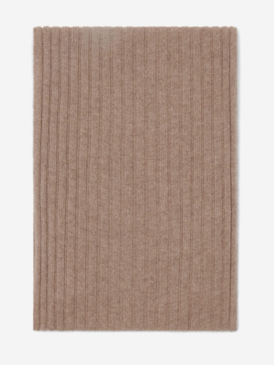 Brown textured cashmere knit on a white background