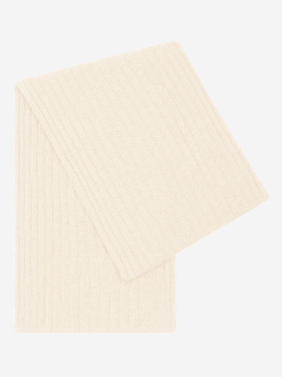 cream cashmere scarf on a white background