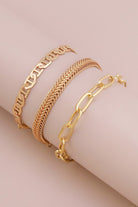 Gold Cuban Link Chain Bracelet Set-Avah
