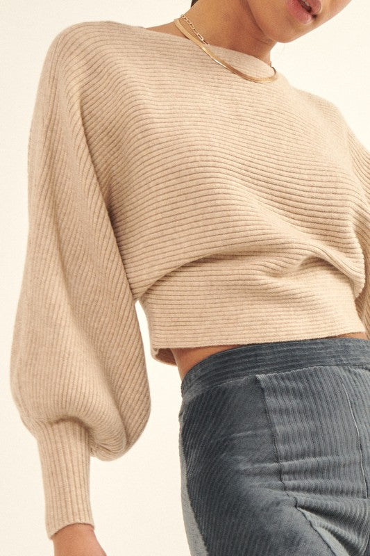 Ethereal-Embrace-Bishop-Sleeve-Sweater-Oatmeal-Avah
