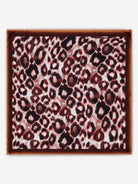 Leopard print pattern silk scarf on a white background