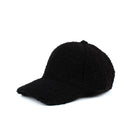 sherpa-texture baseball cap with adjustable fit in black