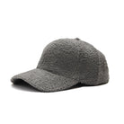 sherpa-texture baseball cap with adjustable fit in gray