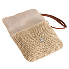 straw khaki version of the bag with multicolor crochet squares-AVAH