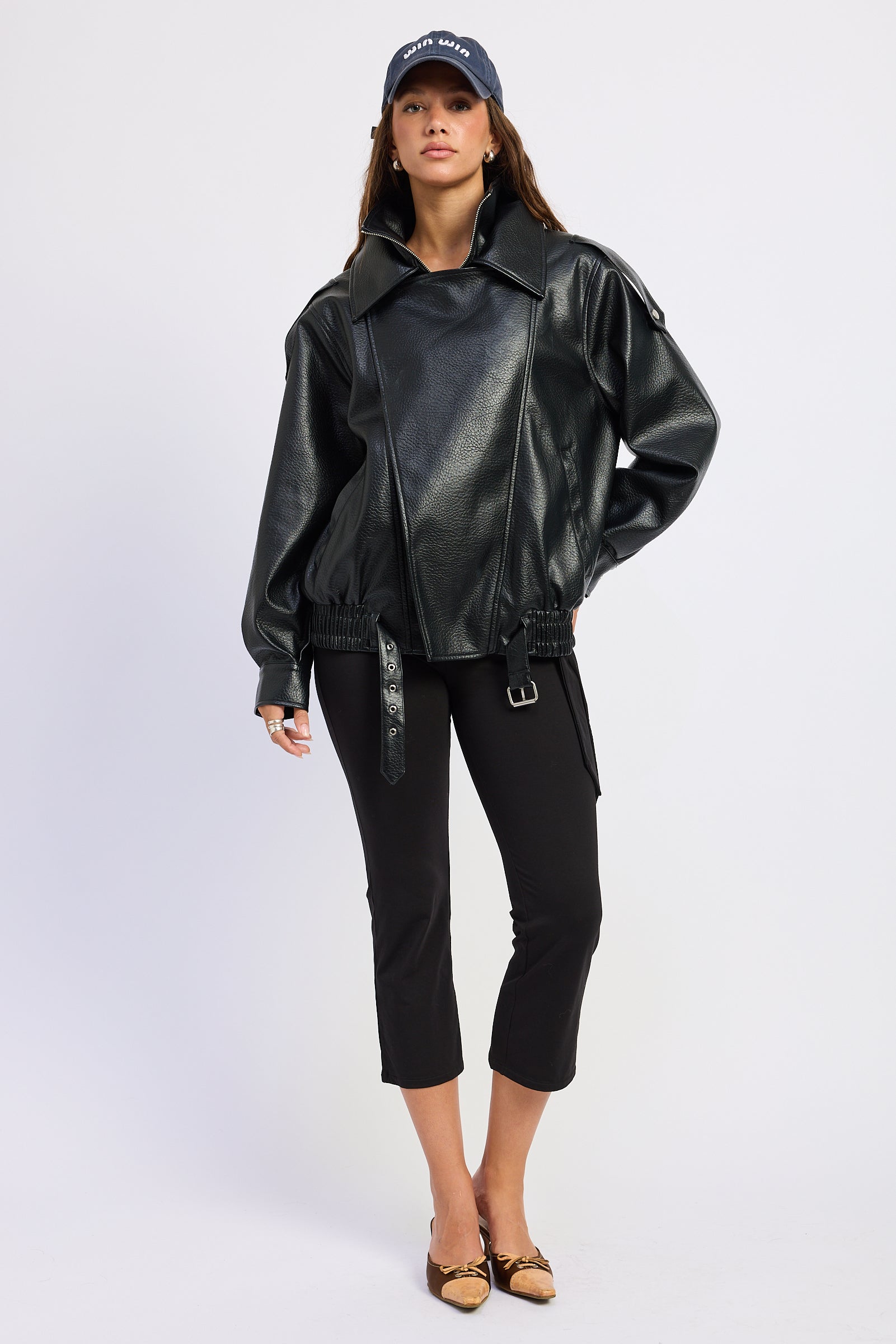After Hours Faux Leather Moto Jacket