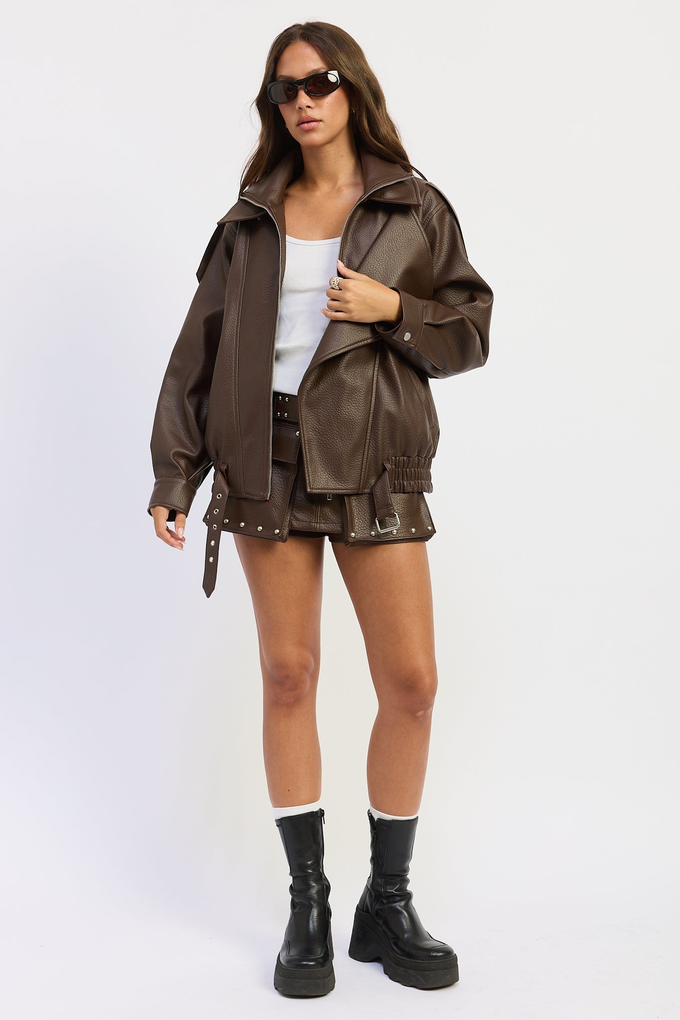 After Hours Faux Leather Moto Jacket