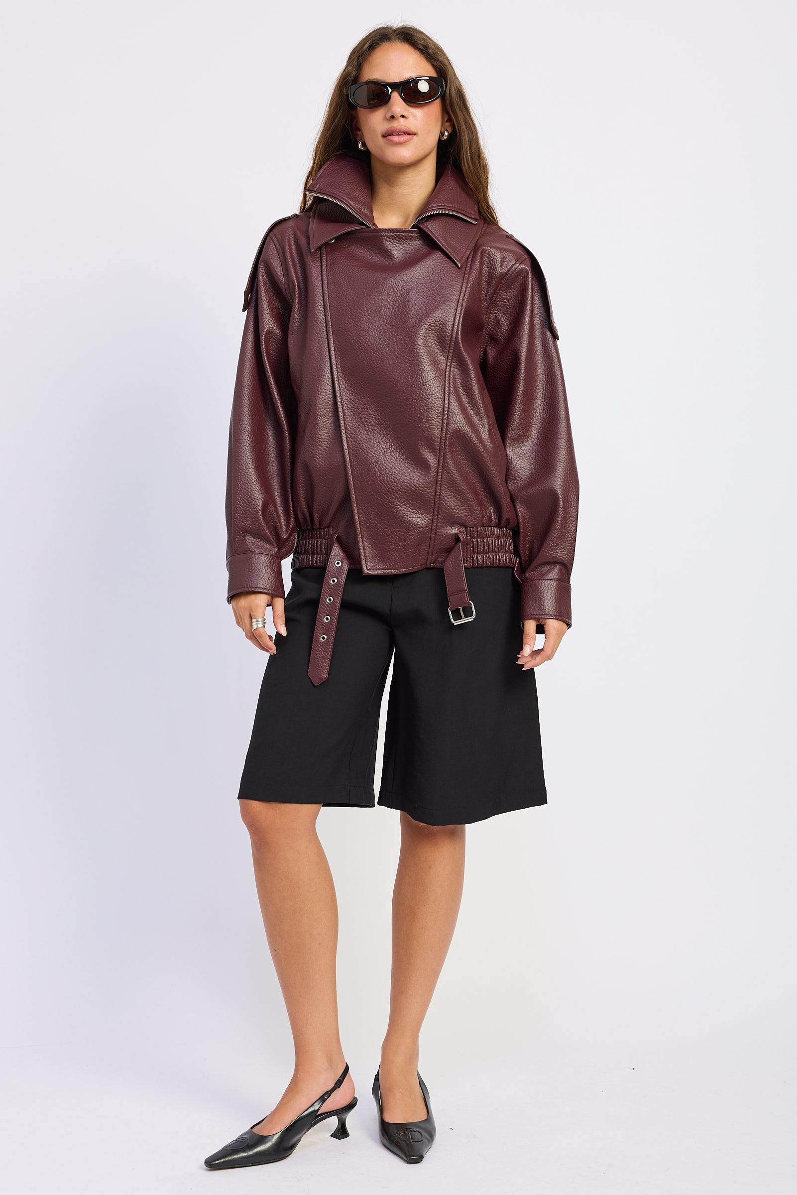 After Hours Faux Leather Moto Jacket