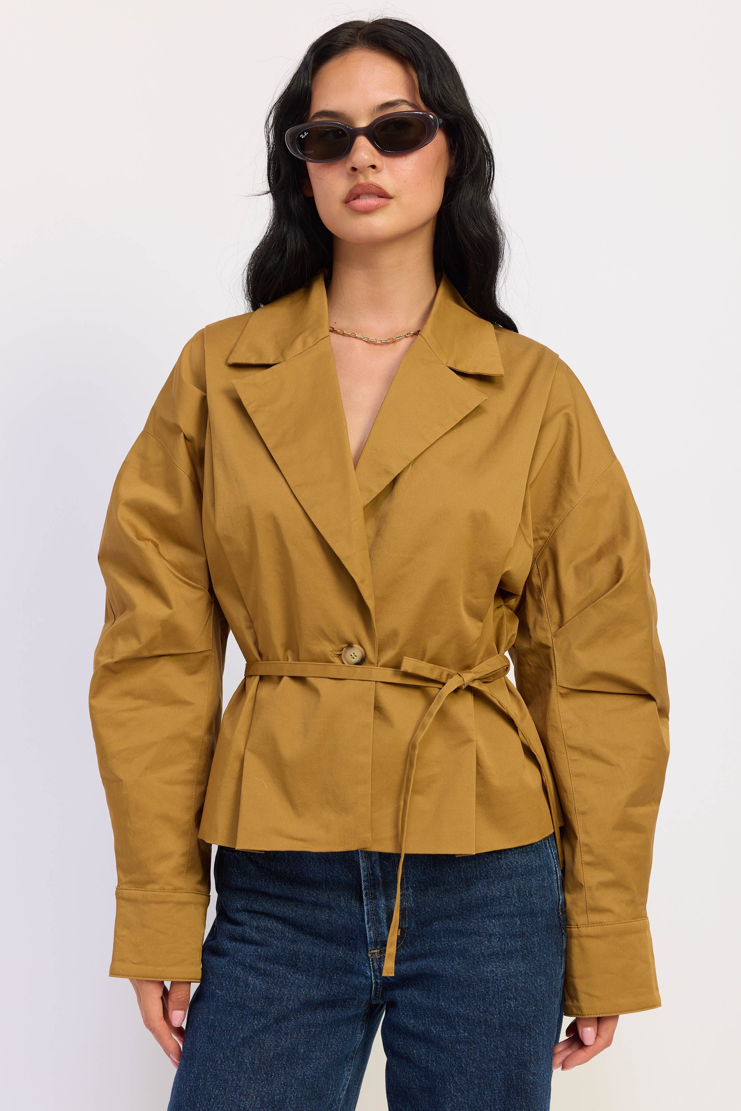 Portobello Belted Cropped Trench Jacket