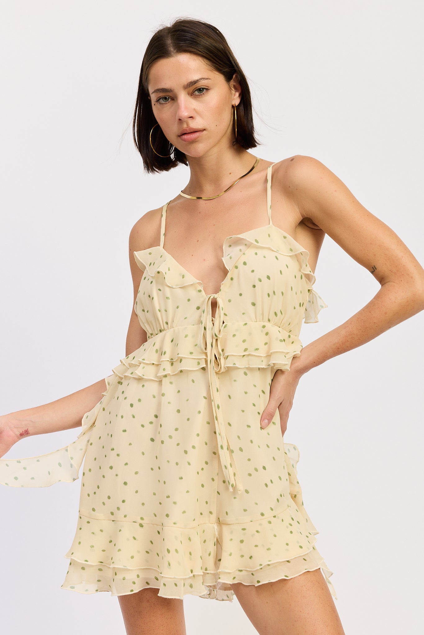 Lemon Meringue Ruffle Romper