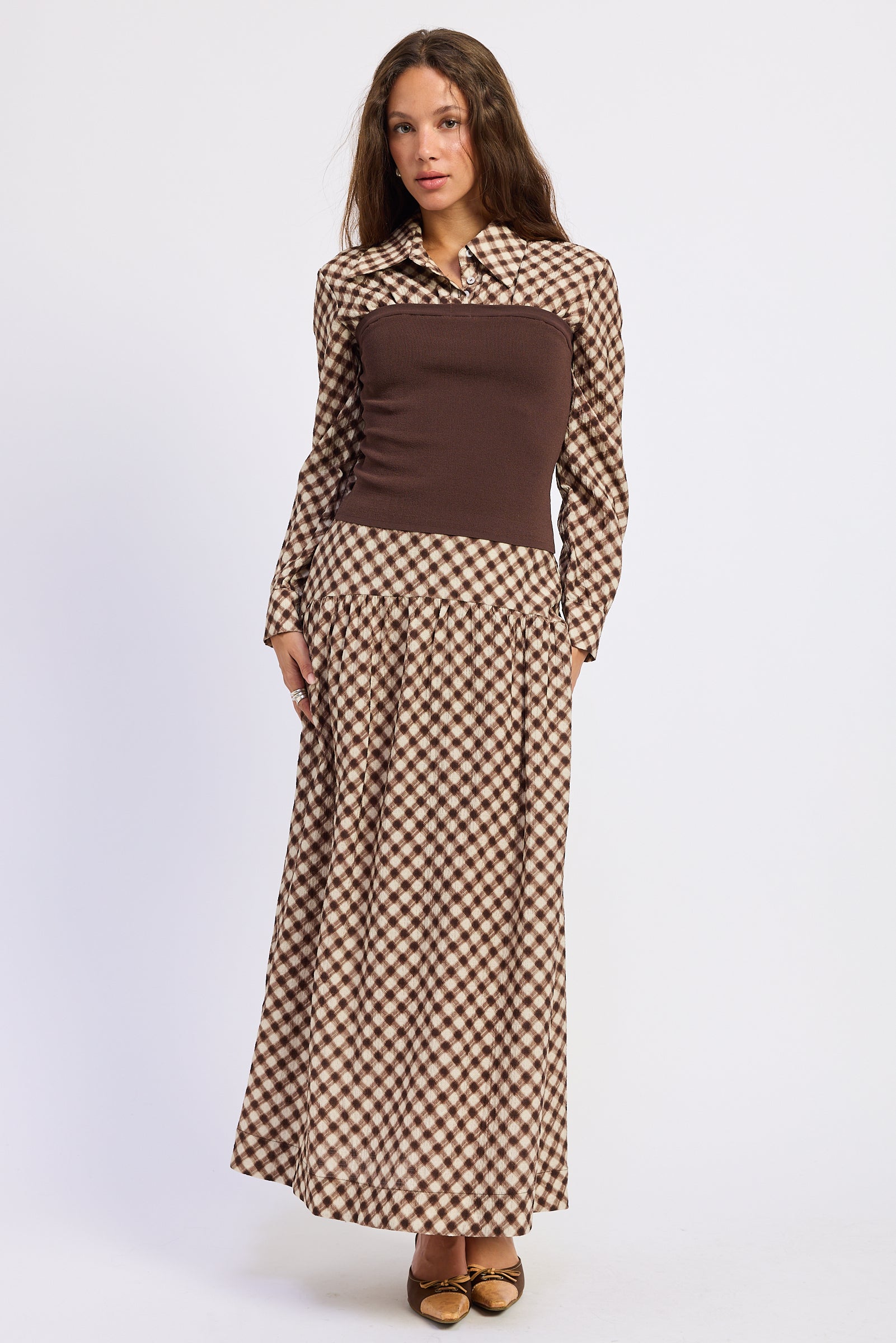 Thea Plaid Maxi Skirt