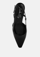LUXTON Slingback Pin Buckle Kitten Heels-3
