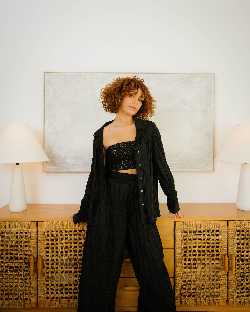 Elegance Unfolded High Waisted Wide Leg Pants - Black-AVAH