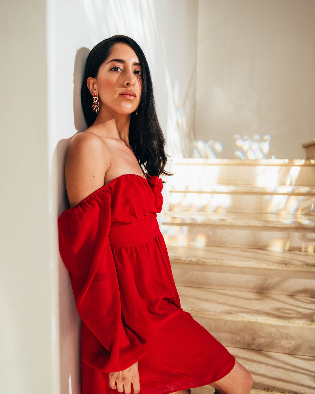 The Scarlet Scene Rosette Mini Dress