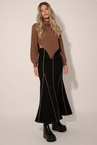 Midnight-Waltz-High-Waist-Flared-Maxi-Skirt-Black-Avah