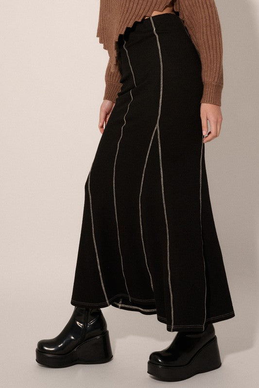 Midnight-Waltz-High-Waist-Flared-Maxi-Skirt-Black-Avah