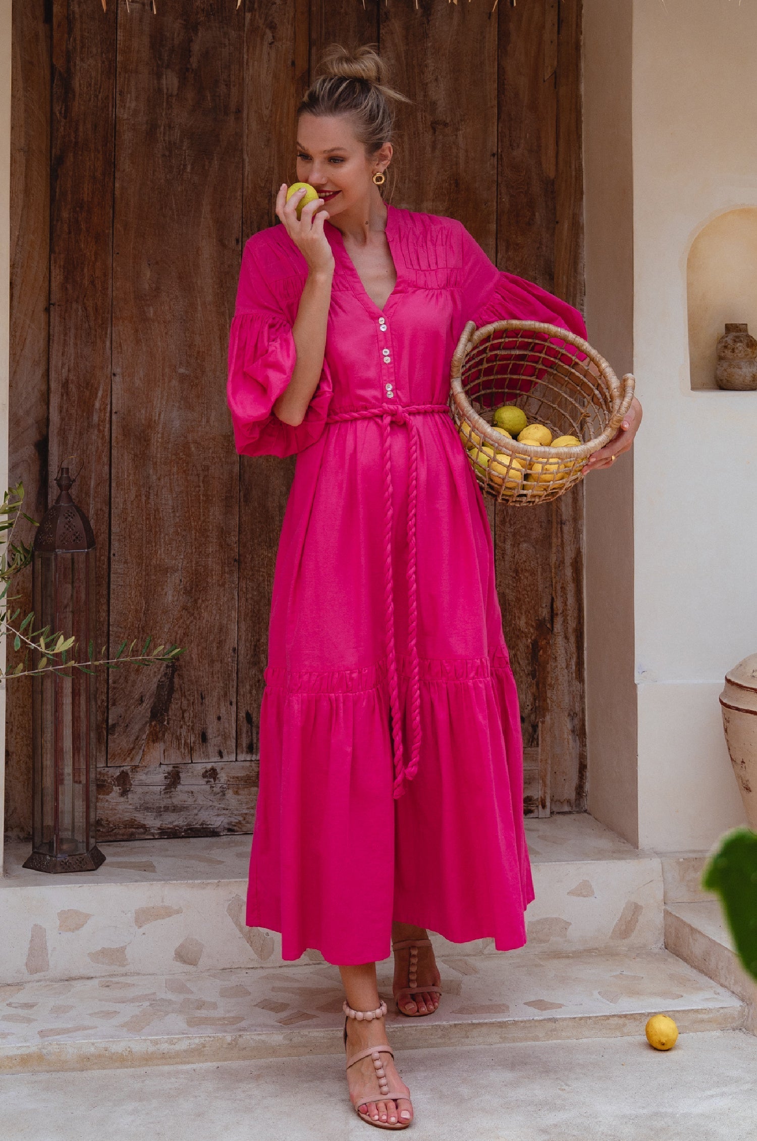 Oleana Puff Sleeve Maxi Dress (Sale)