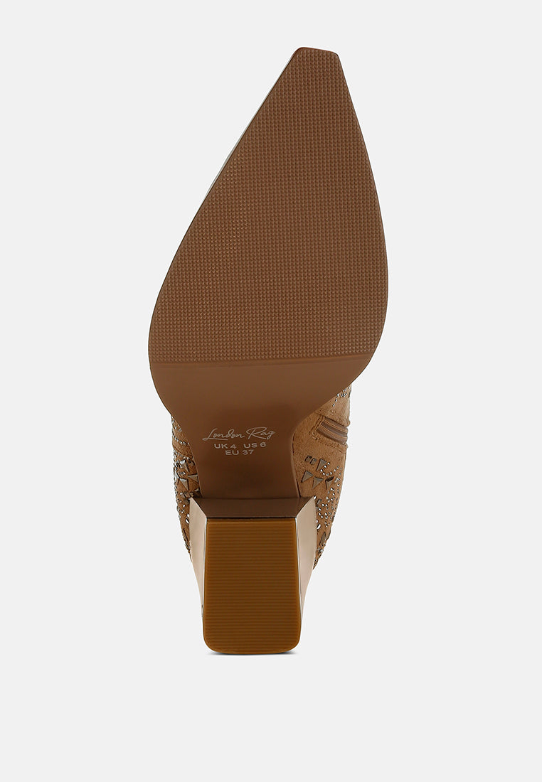 Close-up of a brown shoe sole with a textured pattern on a white background