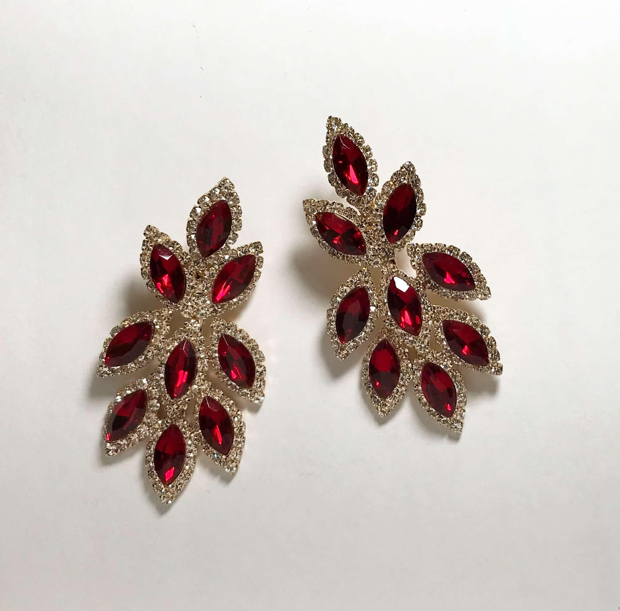 Red Stone Drop Earrings