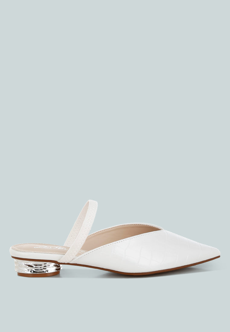 Camille Croc Pointed Toe Mules