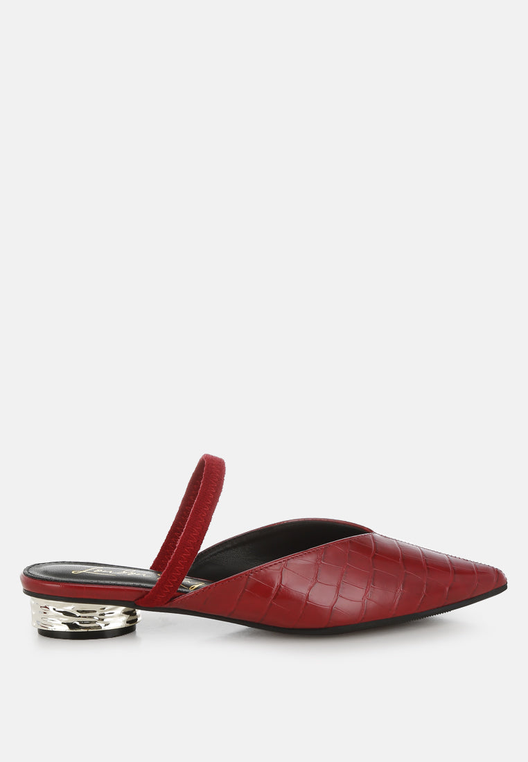 Camille Croc Pointed Toe Mules