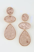 Rosewater Mosaic Drop Earrings featuring blush mosaic style stones framed in polished gold tone metal.

