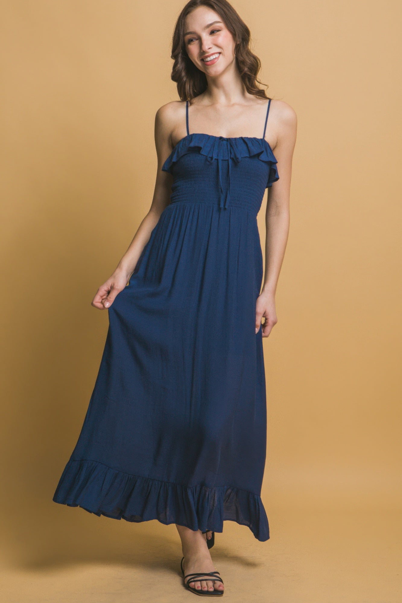 Ruffle Romance Smocked Maxi Dress AVAH Ruffle Romance Smocked Maxi Dress AVAH