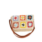 straw cream version of the bag with multicolor crochet squares-AVAH