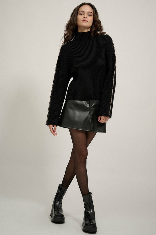 Sleek-Silhouette-High-Neck-Knit-Sweater-Black-Avah