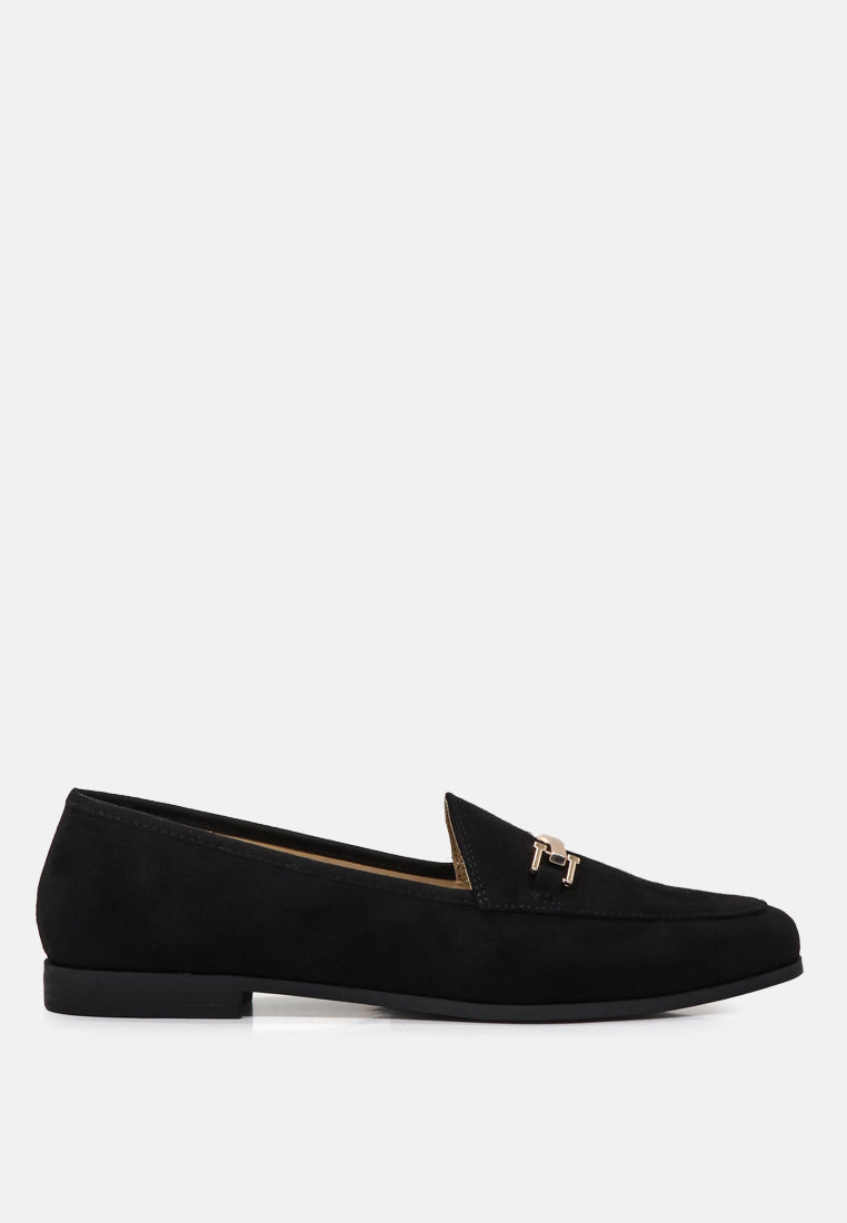 Black loafer shoe on a white background