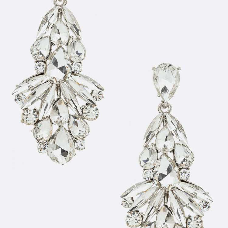 Crystal Icefall Statement Chandelier Earrings