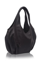 Large Black slouchy handbag on a white background, 3/4 view