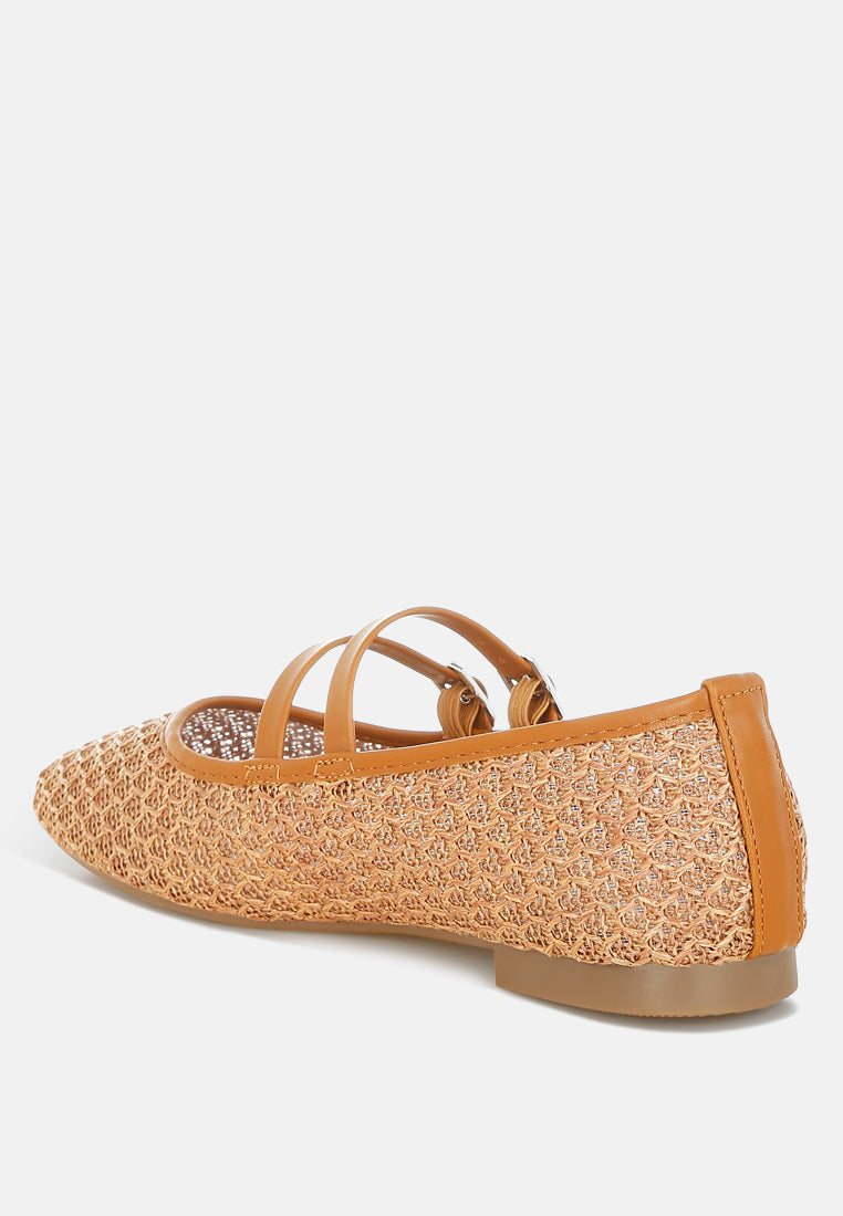 Warena Pin Buckle Strapped Ballerinas-3