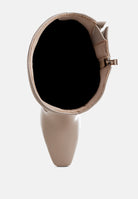 Top view of beige Vienna Sculpted Heel Knee High Boots 