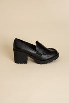 Elevate Me Chic Block-Heeled Loafers - Black-Avah