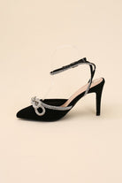 Sultry Nights Rhinestone Ankle Strap Heel-Black-Avah