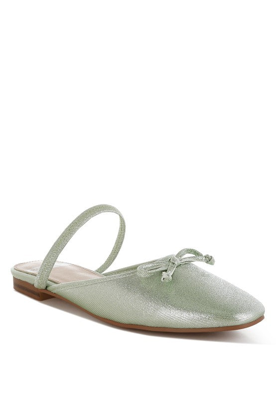Green shimmer ballet flats closed toe