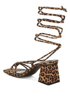 AVAH-Perfect Beauty Leopard Strappy High Heel Sandals-Brown