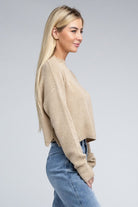 Sophisticated Warmth Mock Neck Pullover Sweater-Khaki-Avah